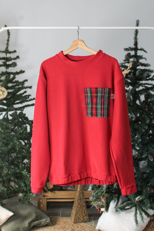 Sweat adulto vermelha com bolso