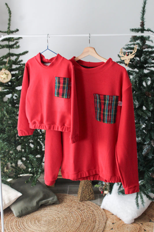 Sweat bebé/criança vermelha com bolso