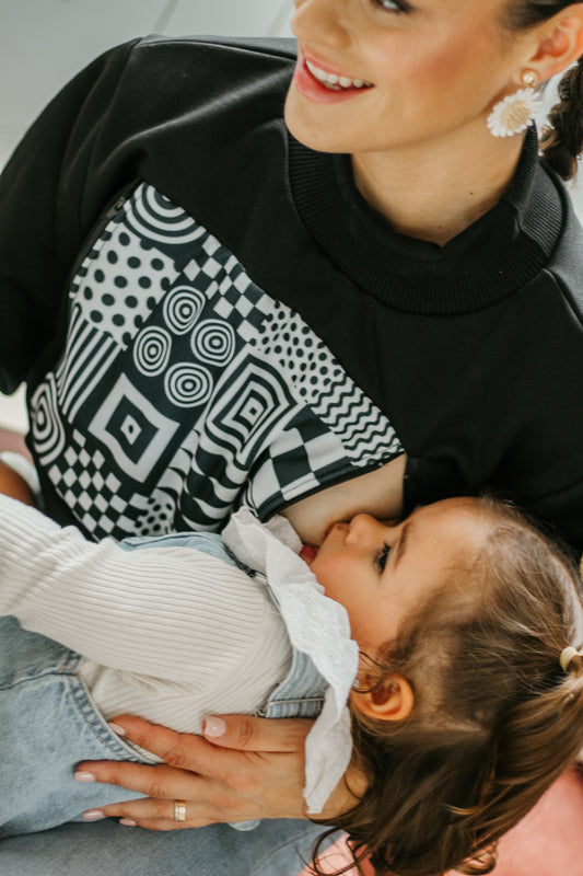 Camisola de amamentação sensorial visual