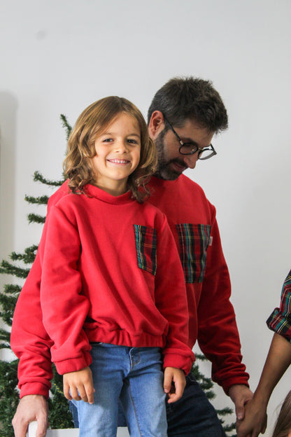 Sweat bebé/criança vermelha com bolso