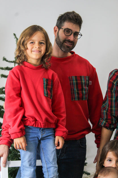 Sweat adulto vermelha com bolso